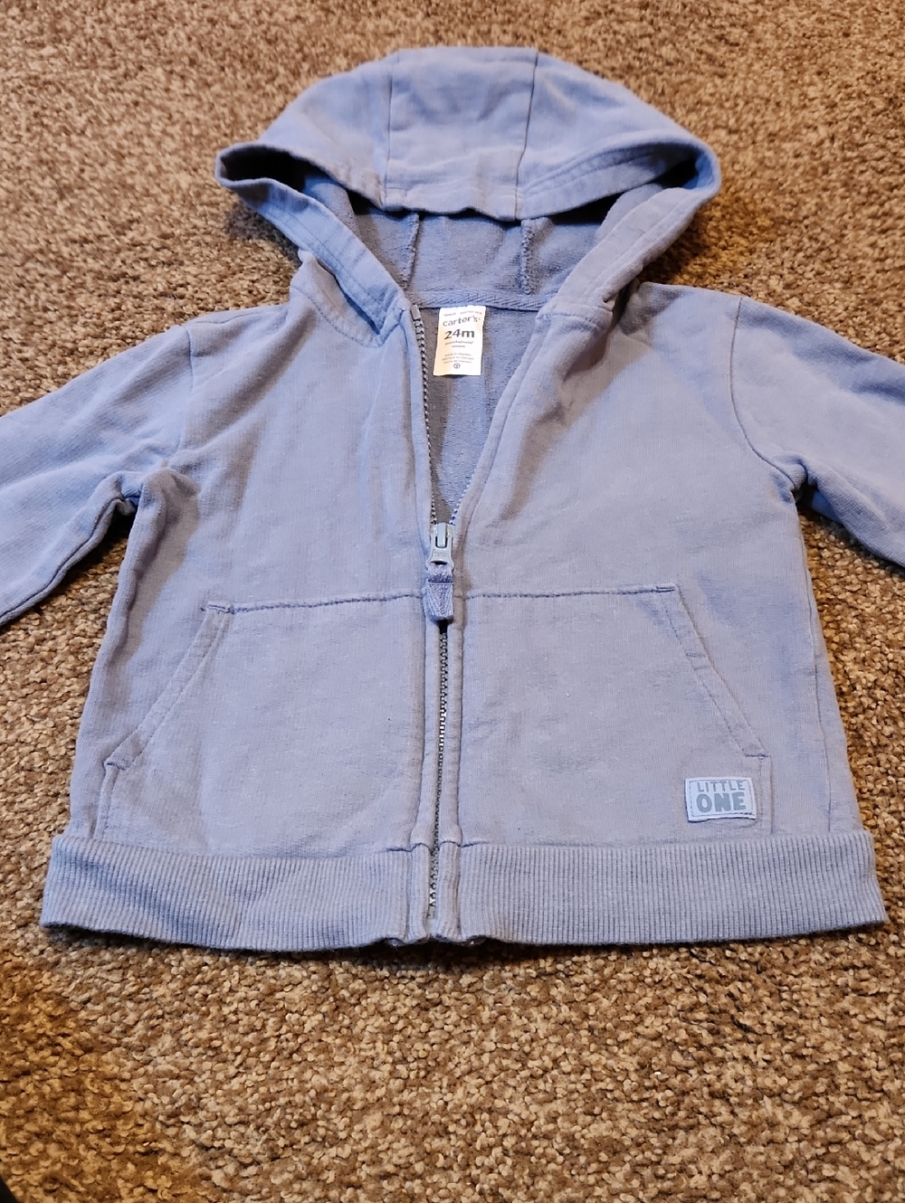 Carter's Light Blue Hooded Zip-Up Sweatshirt for Kids